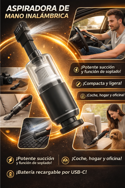 Portable Cordless Handheld Car Vacuum Cleaner Dual Use Blowing & Suction with Multi-Nozzles for Car Home Pet Office